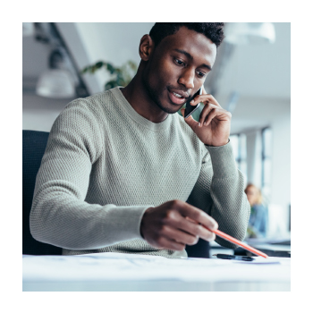 Image of a young adult on the phone