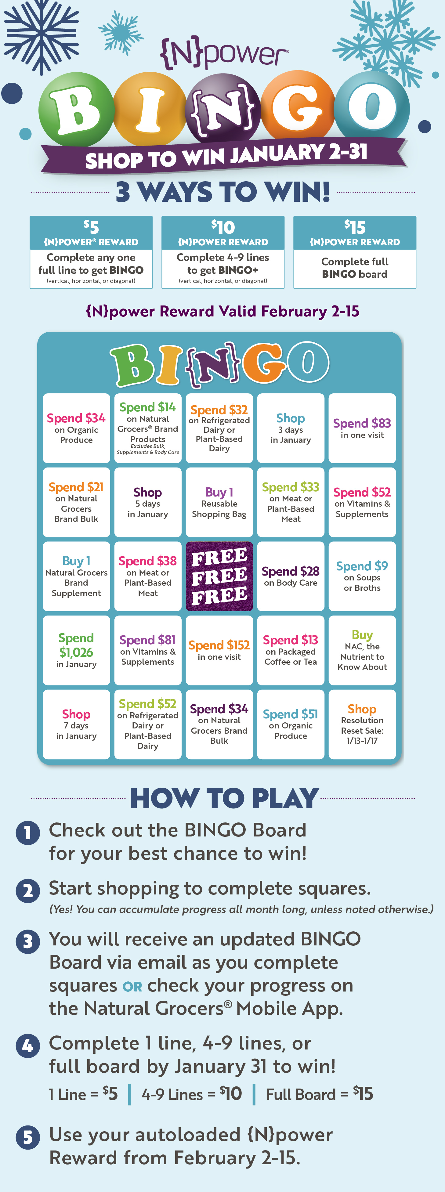 {N}power Bingo Board