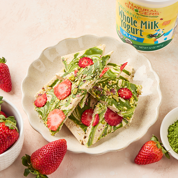 Strawberry Matcha Latte Yogurt Bark