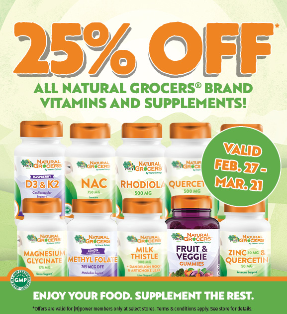 Natural Grocers Brand Vitamins & Supplement Sale