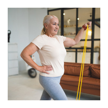 Image of a person exercising with resistance bands