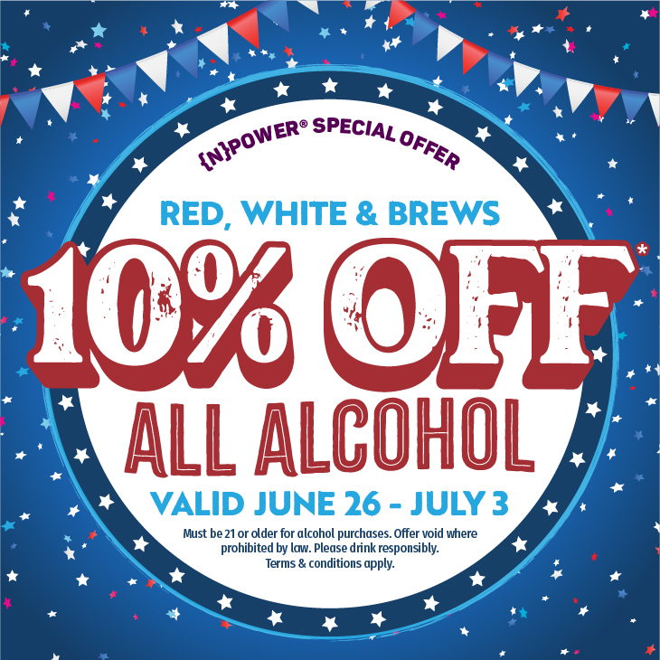 {N}power® Special Offer - 10% Off All Alcohol