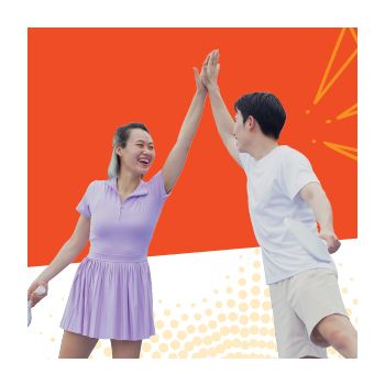 Two people high-fiving