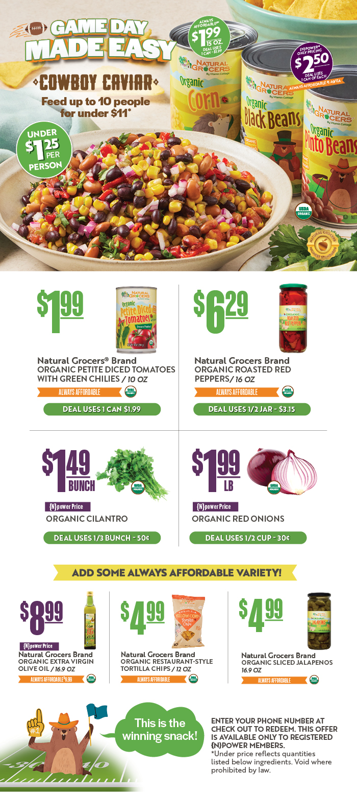 Game Day Made Easy With Natural Grocers® Brand Products