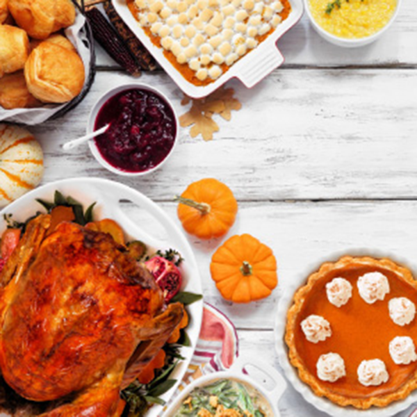 Image of a Thanksgiving table spread