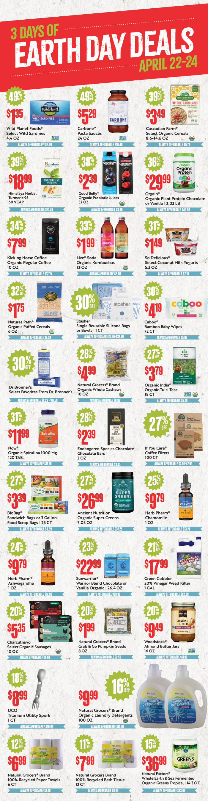 Earth Day Deals 04/22 - 04/24