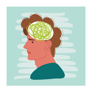 Illustration of person with experiencing anxiety
