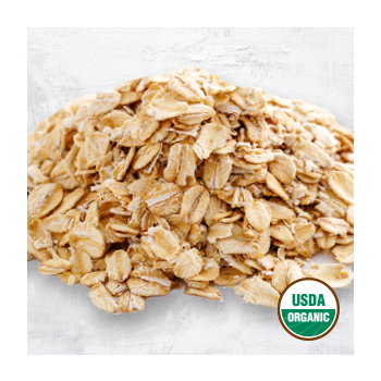 A pile of USDA Certified Organic Oats