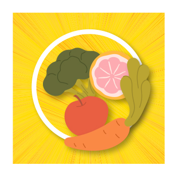 Illustration of fruit and vegetables