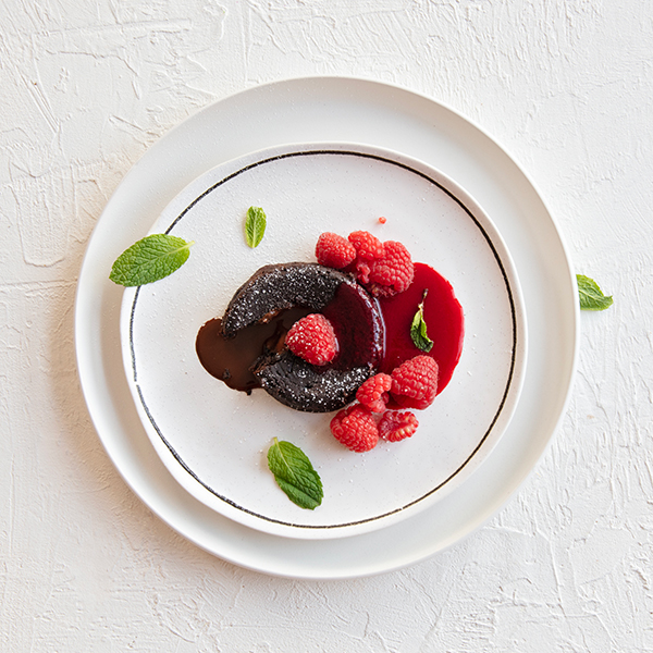 Chocolate Lava Cake with Raspberry Sauce Recipe