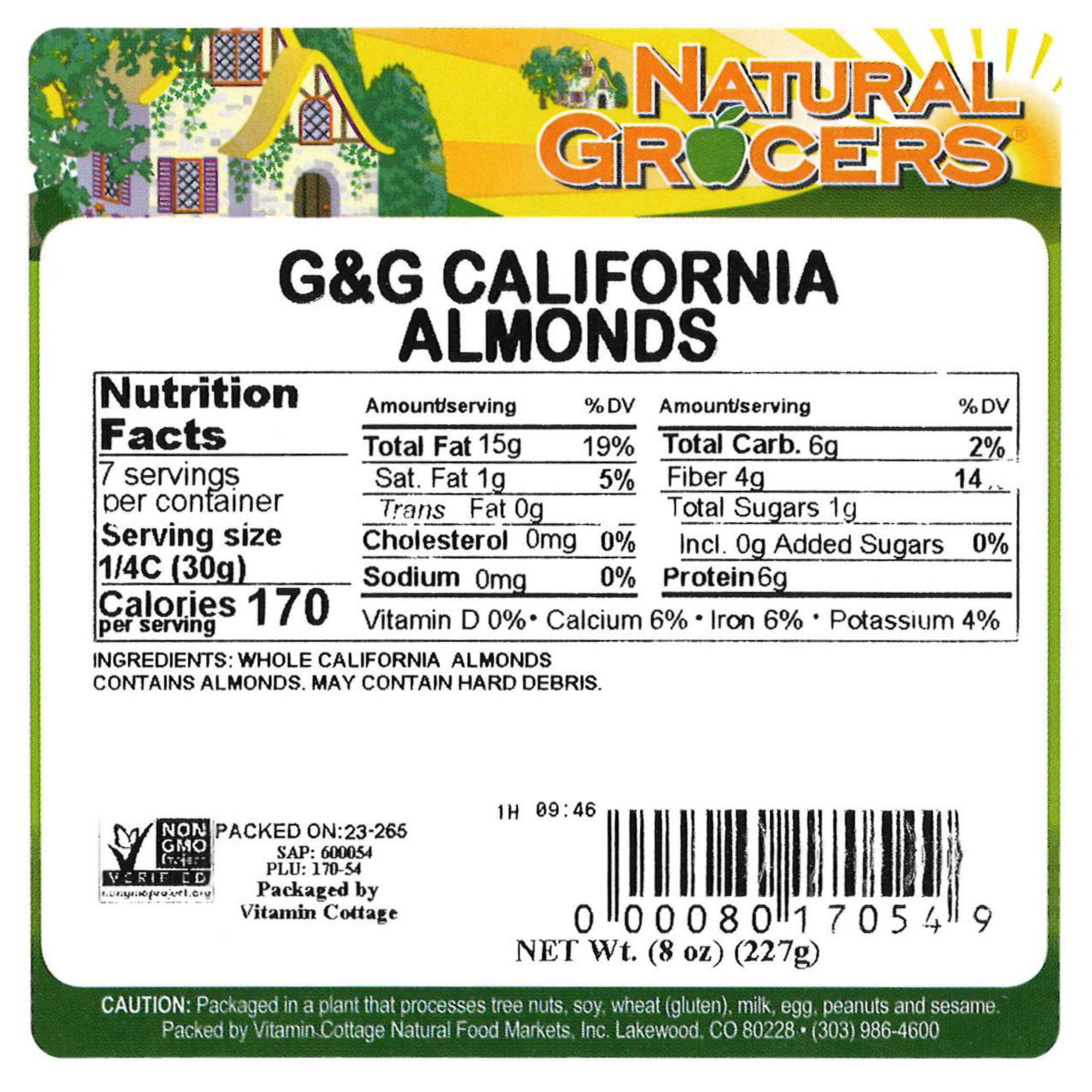 Grab & Go Non-gmo California Natural Almonds 8 Oz | Natural Grocers