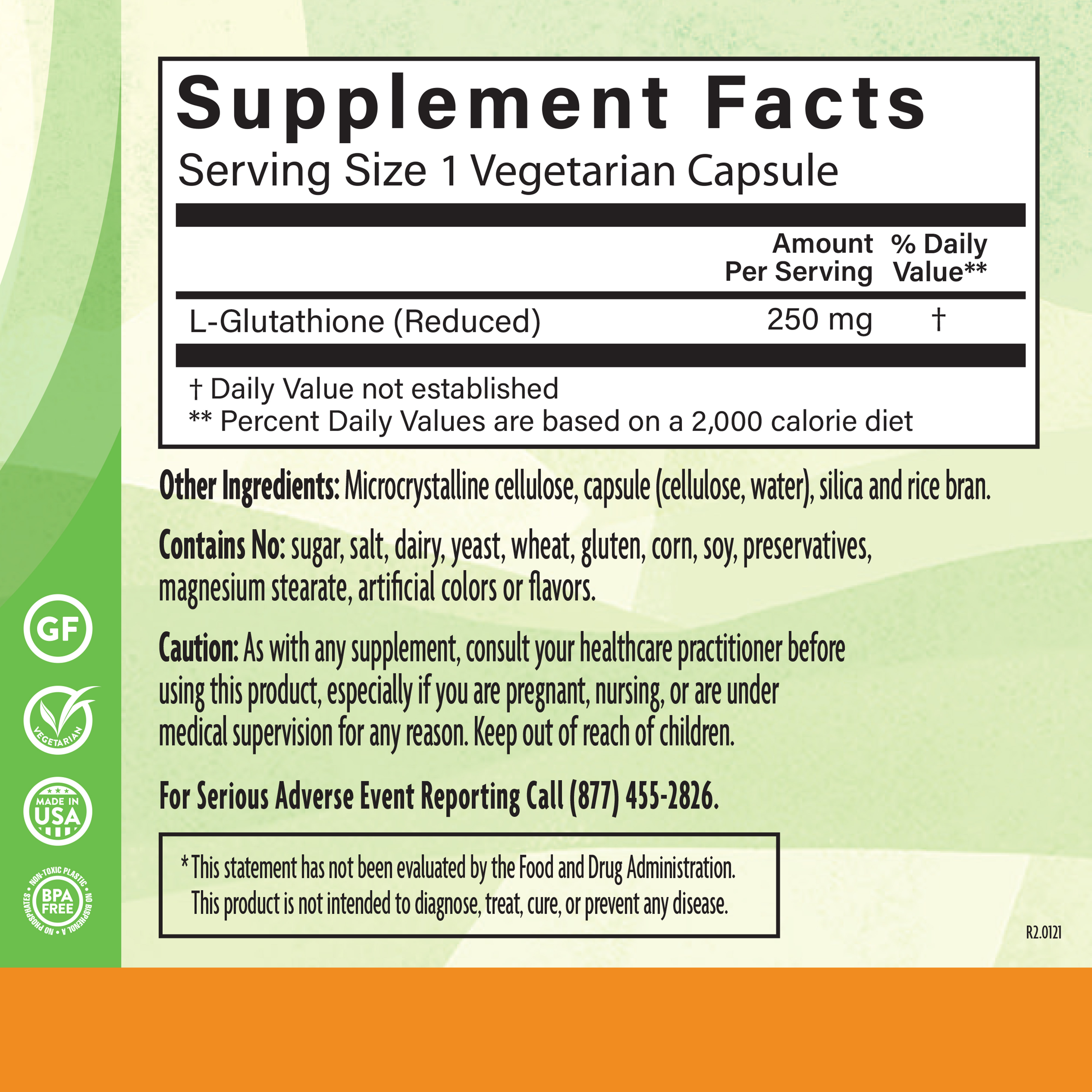 Lglutathione 250 Mg 60 Veg Natural Grocers