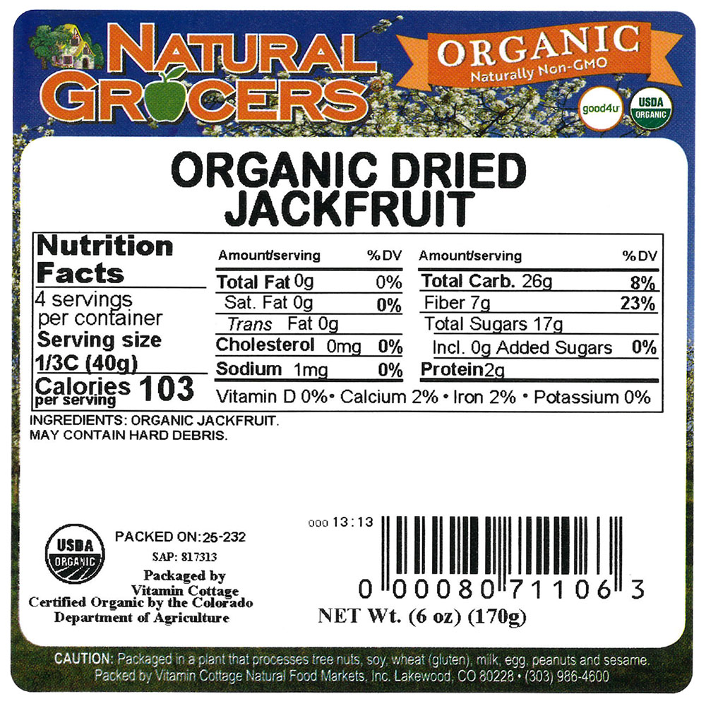 Dried Jackfruit Org 6 Oz | Natural Grocers