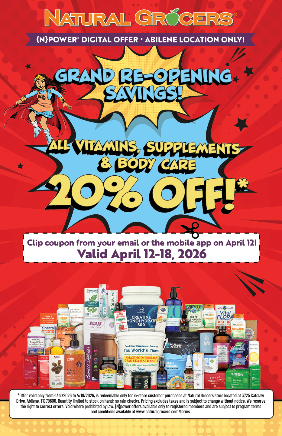 Abilene Natural Grocers Grand Re-opening Sale