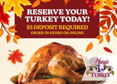 Reserve Your Turkey Today!
