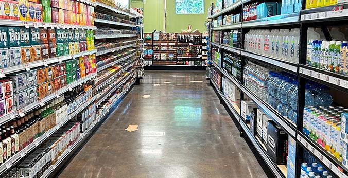 Natural Grocers Beverage Aisle.