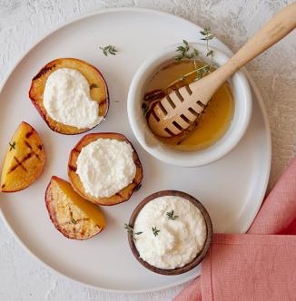 Grilled Peaches with Honey-Thyme Drizzle Recipe