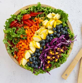 Eat the Rainbow Organic Veggie Salad with Sunny Lemon Dressing