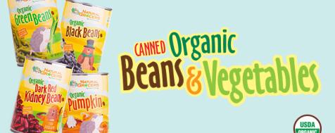 Organic Canned Beans and Vegetables