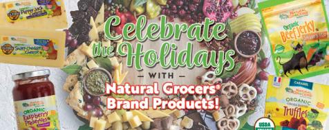 Holiday Wreath Snack Board with Natural Grocers Brand Products