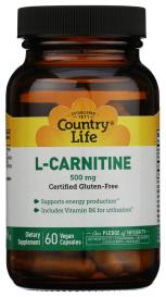 Gluten-free L-carnitine 500 Mg With Vitamin B6 Vegetarian Capsules 60 Veg