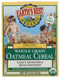 Organic Iron-fortified Whole-grain Oatmeal Baby Cereal 8 Oz Natural