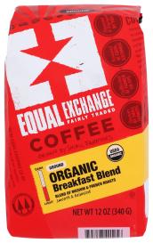 Organic Fair Trade Breakfast Blend Medium Roast Ground Coffee 12 Oz ...