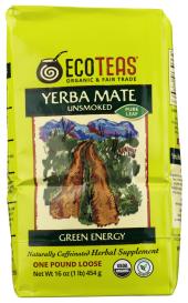 Organic Fair Trade Unsmoked Green Energy Loose Yerbamate Tea 16 Oz ...