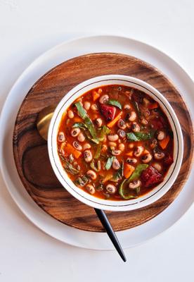 Spicy Collards and Black-Eyed Pea Soup