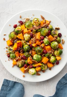 Roasted Brussels Sprouts & Butternut Squash Recipe