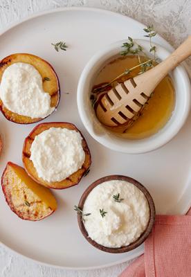 Grilled Peaches with Honey-Thyme Drizzle