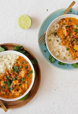 Indian Curried Chicken with Spiced Basmati Rice