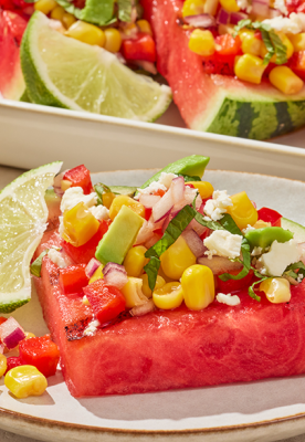 Grilled Watermelon with Savory Toppings