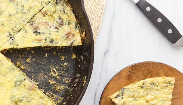 Mushroom, Bacon and Spinach Frittata