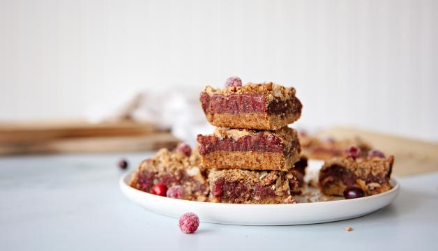 Vegan Grain-Free Cranberry Date Squares Recipe