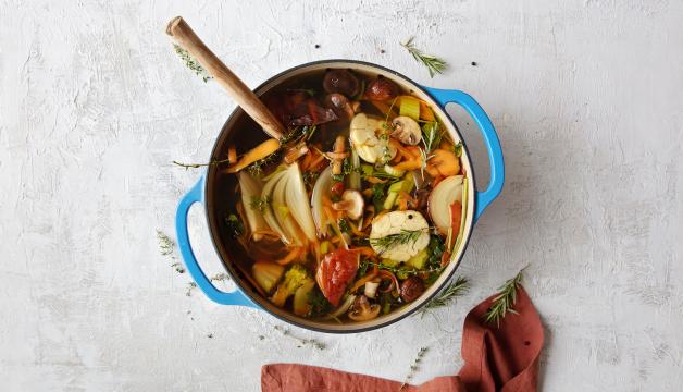No-Waste Veggie Stock