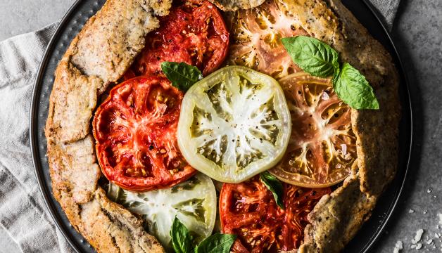 Grain-Free Heirloom Tomato & Pesto Galette