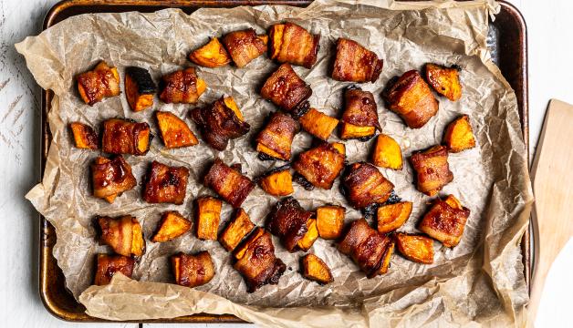 Bacon Wrapped Sweet Potato Bites
