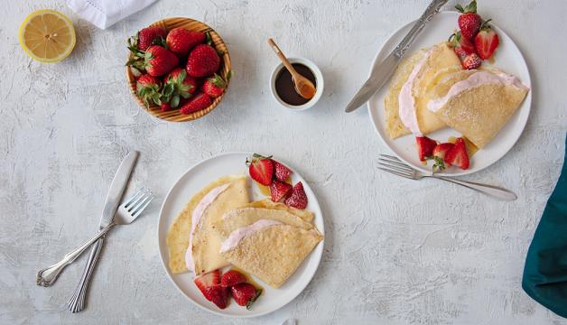 Gluten-Free Strawberries and Cream Crepes