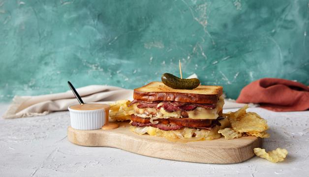 Grilled Pastrami and Sauerkraut Sandwich