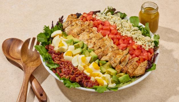 Simple Cobb Salad with Easy Vinaigrette Dressing
