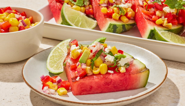 Grilled Watermelon with Savory Toppings