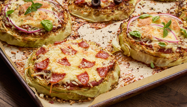 Roasted Cabbage “Pizzas”