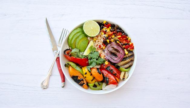 Black Bean Grilled Veggie Burrito Bowl 
