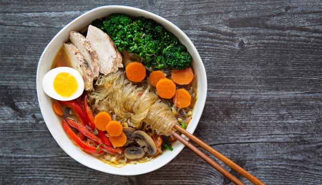 Brothy Vegetable & Kelp Noodle Bowl