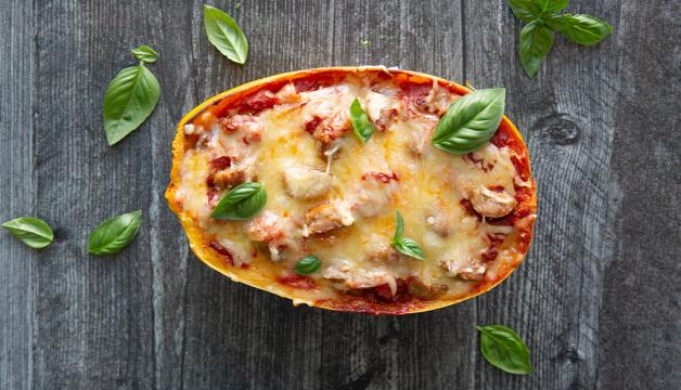 Spaghetti Squash Pizza Boats