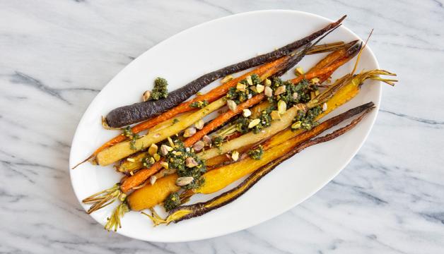 Roasted Carrots with Carrot Top Pesto