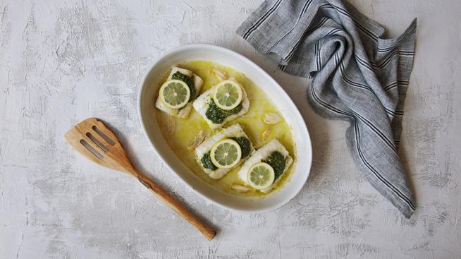 Cod with Kale Pesto