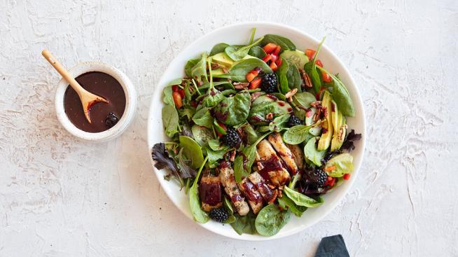 Grilled Chicken Salad with Blackberry Balsamic Dressing