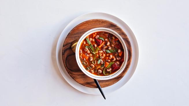 Spicy Collards and Black-Eyed Pea Soup